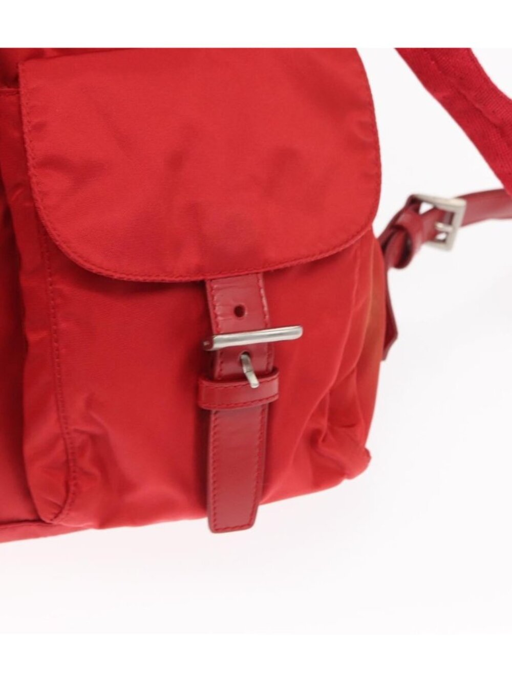 PRADA Backpack Nylon Red Silver - Picture 14 of 16